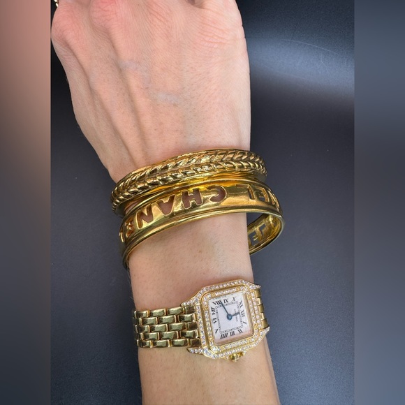 Fabulous 24K gold plated Chanel vintage bangles set - Picture 10 of 14